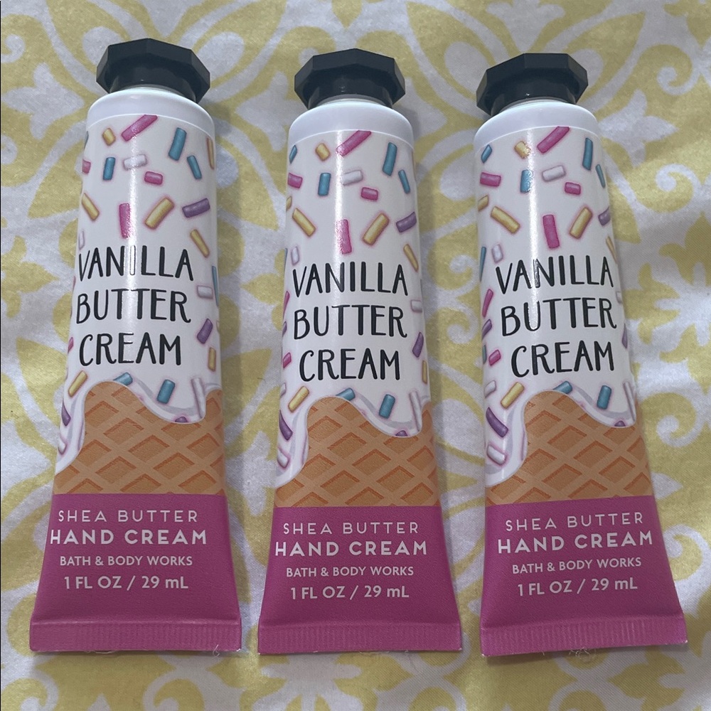 Bath & Body Works 3X Vanilla Butter Cream Hands Creams, NIP